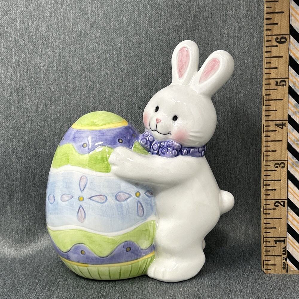 Hallmark Studio B Ceramic Bunny Vase Easter Egg Planter Figurative Decor 2000s